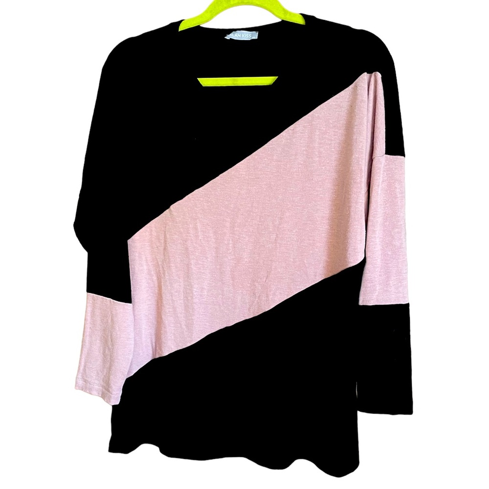 MILAN KISS COLORBLOCK Pink and Black Top XL